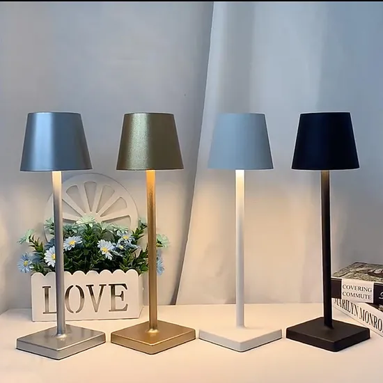 Simple Metal Rechargeable Indoor Lighting Dimmable Desk Light Living Room Bedside Table Lamp 