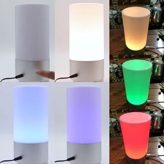 RGB Color Changing Table Lamp Touch Sensor Bedside Lamps Nightstand Lamp 