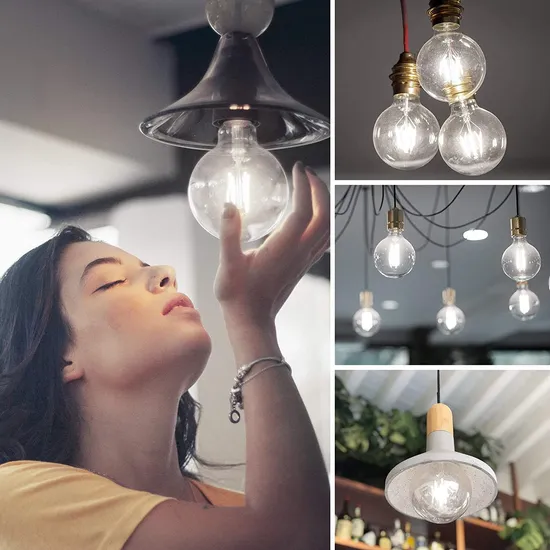 Hot Selling LED Filament Bulb G80 8W 800lm LED Edison Vintage Vanity Globe Filament Dimmable Light Bulb for Bathroom Makeup 